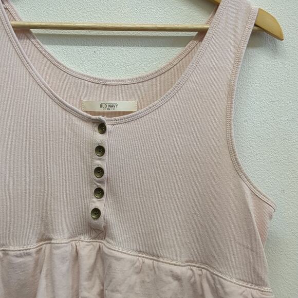 Old Navy Pink tiered Tank Top with Chic Design size XL - Picture 5 of 6